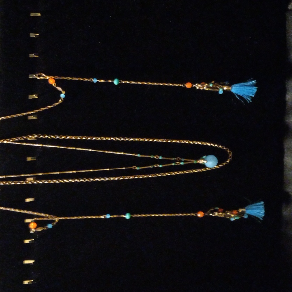 Loft multi layer designer necklace with tassels